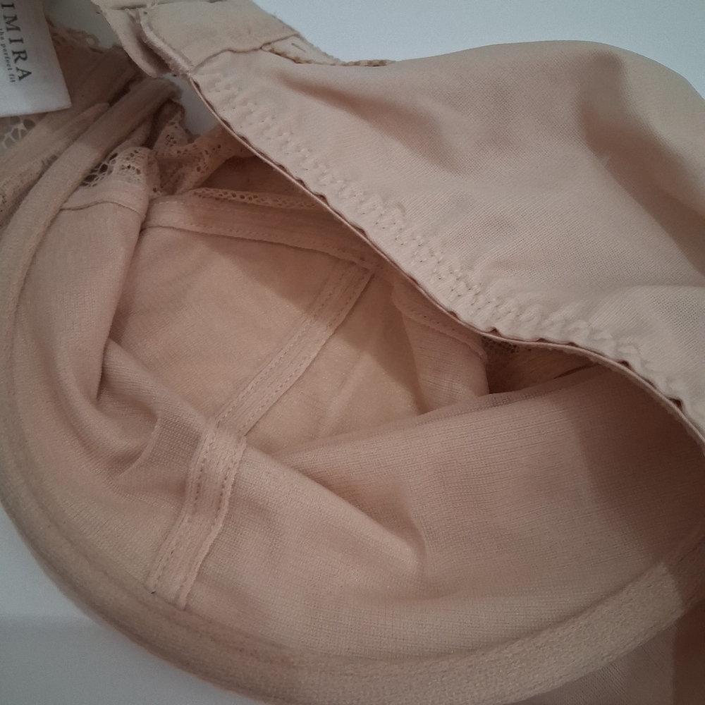 DELIMIRA 44DD Unpadded Wired Lace Nude BRA Size 44E - Picture 10 of 13